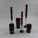 Burgundy Velvet LED Taper Candle for Gothic & Romantic Interiors