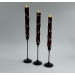 Burgundy Velvet LED Taper Candle for Gothic & Romantic Interiors