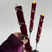 Burgundy Velvet LED Taper Candle for Gothic & Romantic Interiors