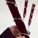 Burgundy Velvet LED Taper Candle for Gothic & Romantic Interiors