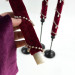 Burgundy Velvet LED Taper Candle for Gothic & Romantic Interiors