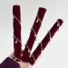 Burgundy Velvet LED Taper Candle for Gothic & Romantic Interiors