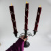 Burgundy Velvet LED Taper Candle for Gothic & Romantic Interiors