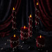 Burgundy Velvet LED Taper Candle for Gothic & Romantic Interiors