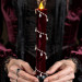 Burgundy Velvet LED Taper Candle for Gothic & Romantic Interiors