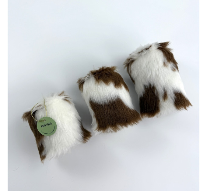 Cow Fluffy Faux Fur Pillar LED Candle