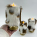 Cow Fluffy Faux Fur Pillar LED Candle