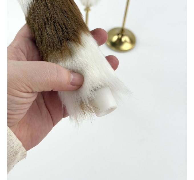 Cow Fluffy Faux Fur Taper LED Candle