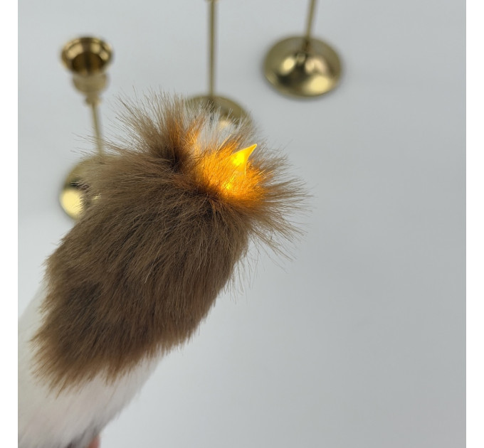 Cow Fluffy Faux Fur Taper LED Candle
