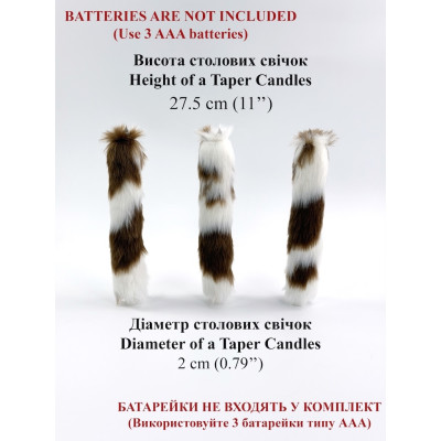 Cow Fluffy Faux Fur Taper LED Candle