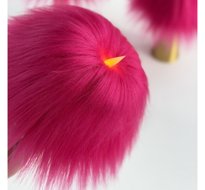 Fuchsia Furry LED Pillar Candle — Funky