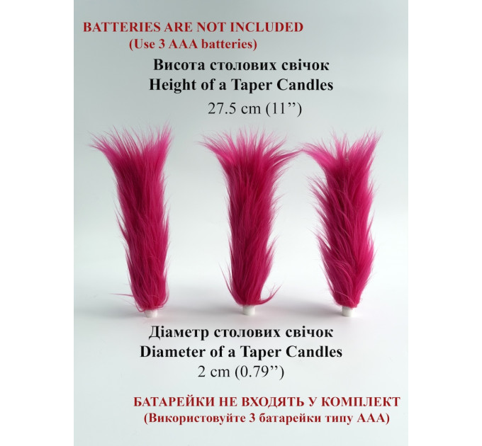 Fuchsia Furry LED Taper Candle — Funky