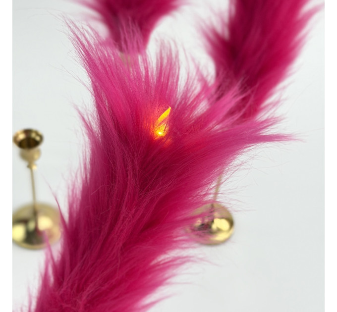 Fuchsia Furry LED Taper Candle — Funky