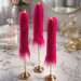 Fuchsia Furry LED Taper Candle — Luxury