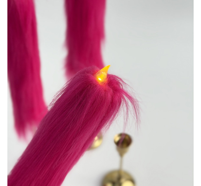 Fuchsia Furry LED Taper Candle — Luxury