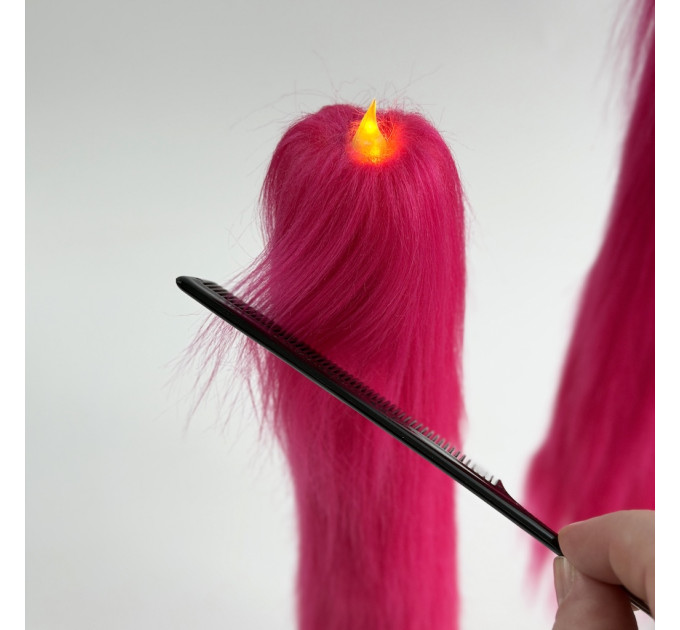 Fuchsia Furry LED Taper Candle — Luxury