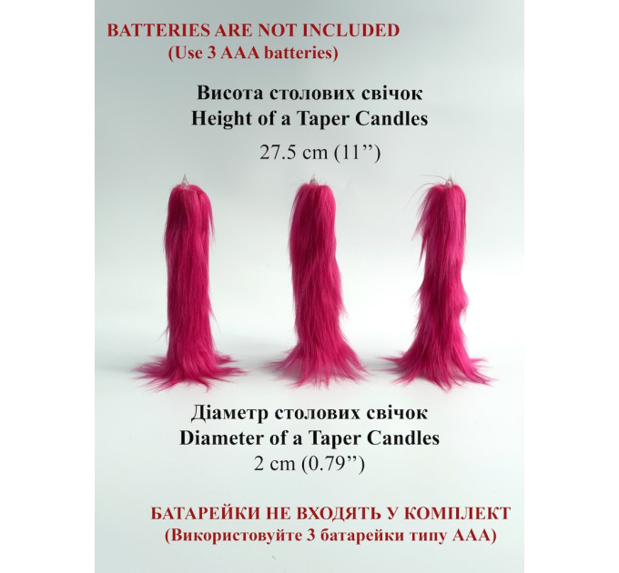 Fuchsia Furry LED Taper Candle — Luxury