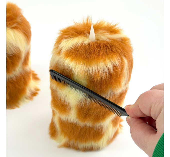 Giraffe Faux Fur Pillar LED Candle