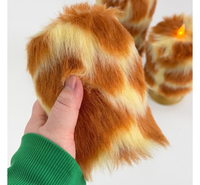 Giraffe Faux Fur Pillar LED Candle