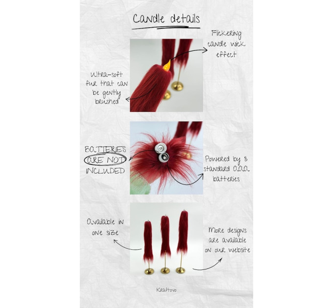 Giraffe Faux Fur Taper LED Candle