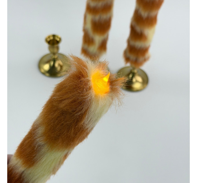 Giraffe Faux Fur Taper LED Candle