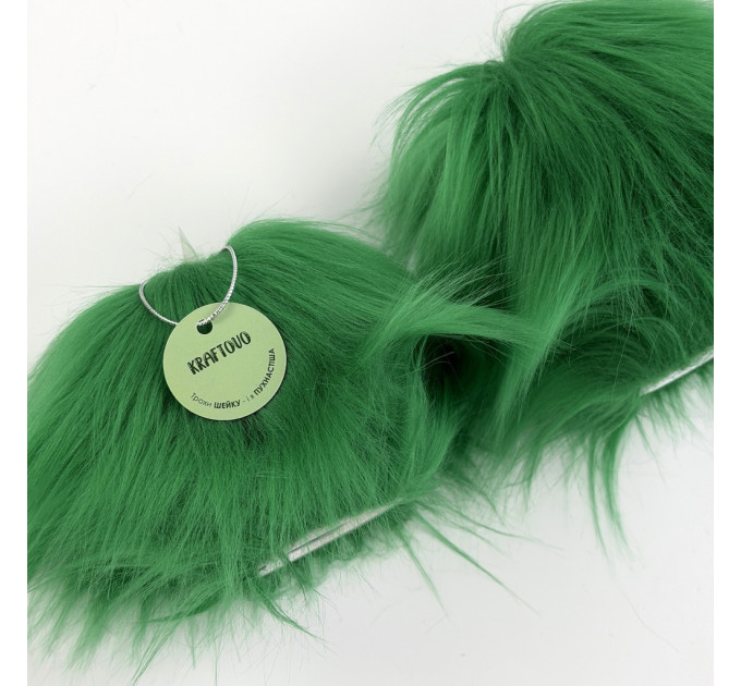 Green Furry LED Pillar Candle - Funky