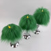 Green Furry LED Pillar Candle - Funky