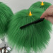 Green Furry LED Pillar Candle - Funky