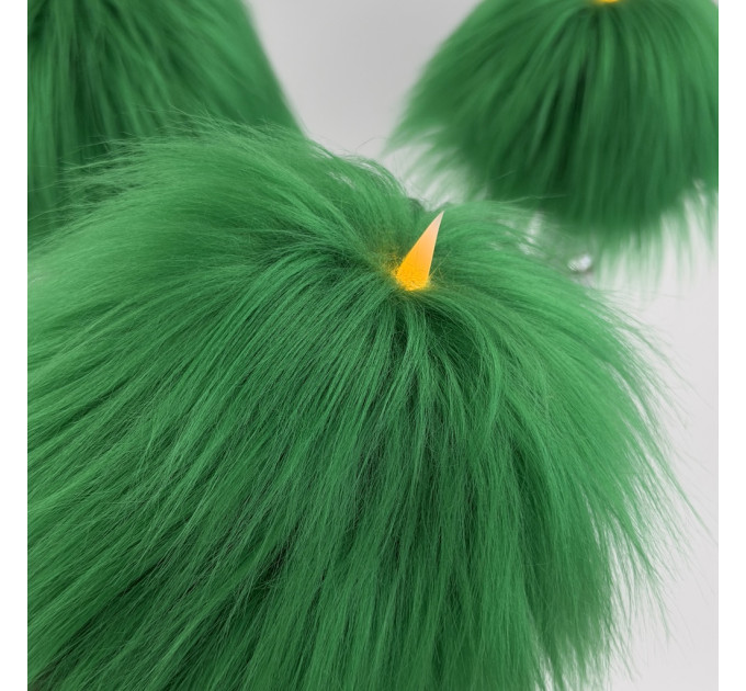 Green Furry LED Pillar Candle - Funky