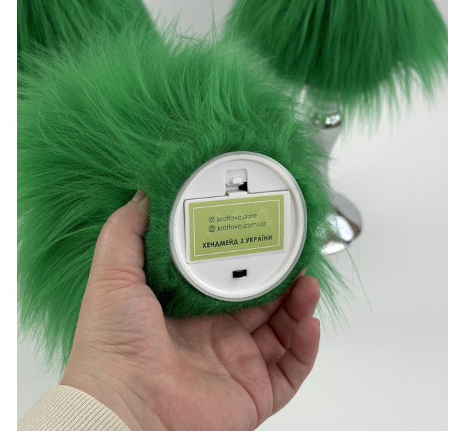Green Furry LED Pillar Candle - Funky