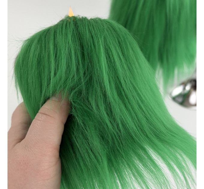 Green Furry LED Pillar Candle - Luxury