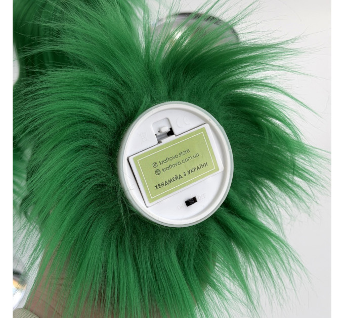 Green Furry LED Pillar Candle - Luxury