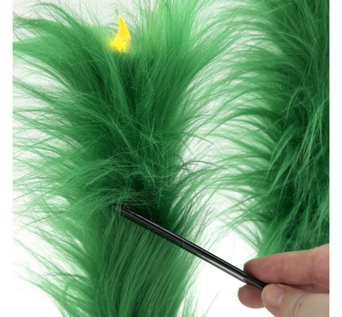 Green Furry LED Taper Candle - Funky