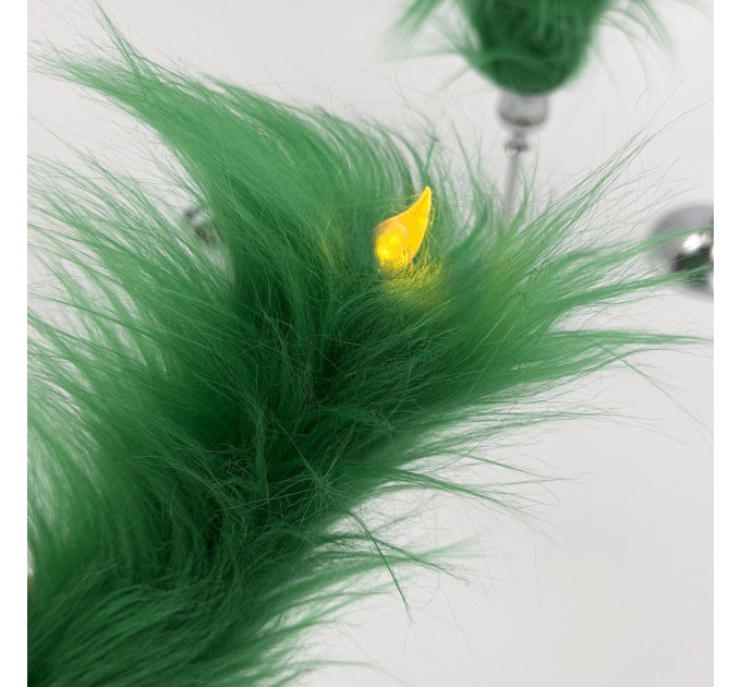 Green Furry LED Taper Candle - Funky