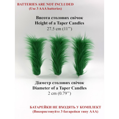 Green Furry LED Taper Candle - Funky