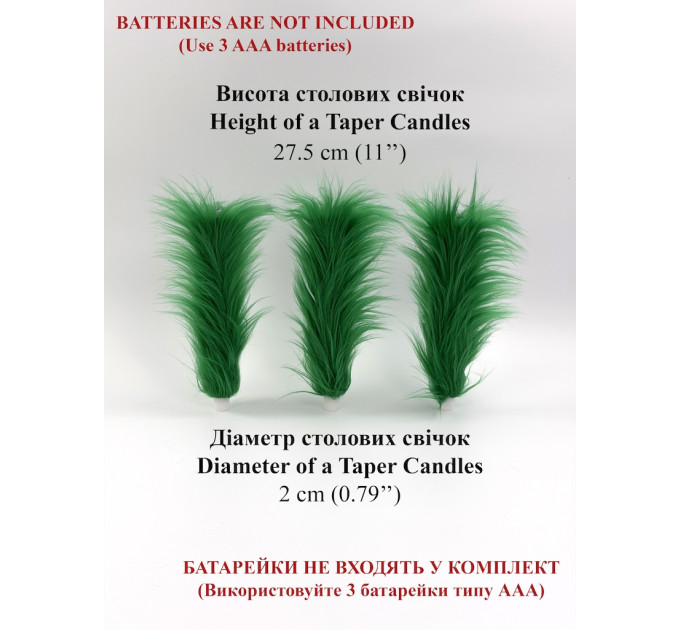 Green Furry LED Taper Candle - Funky