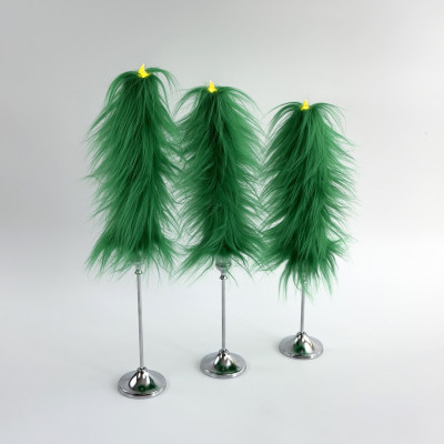 Green Furry LED Taper Candle - Luxury