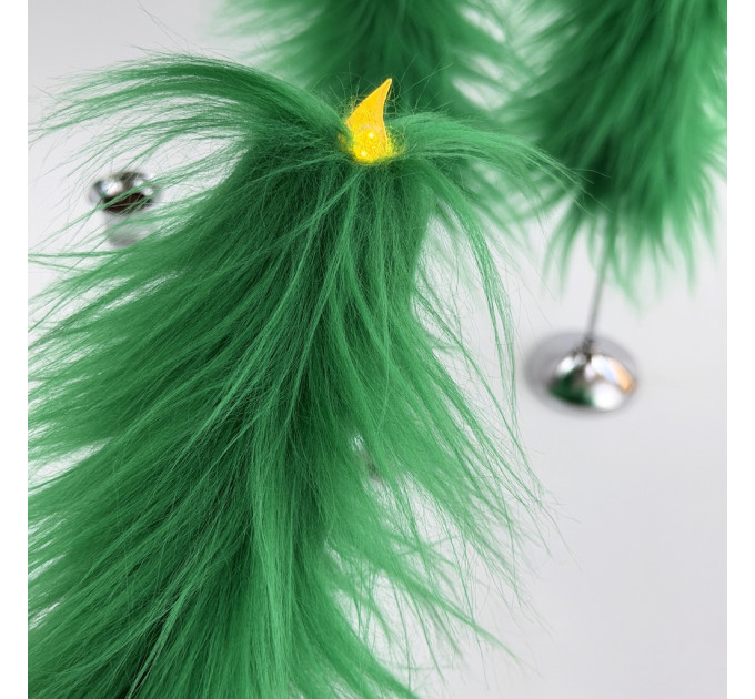 Green Furry LED Taper Candle - Luxury