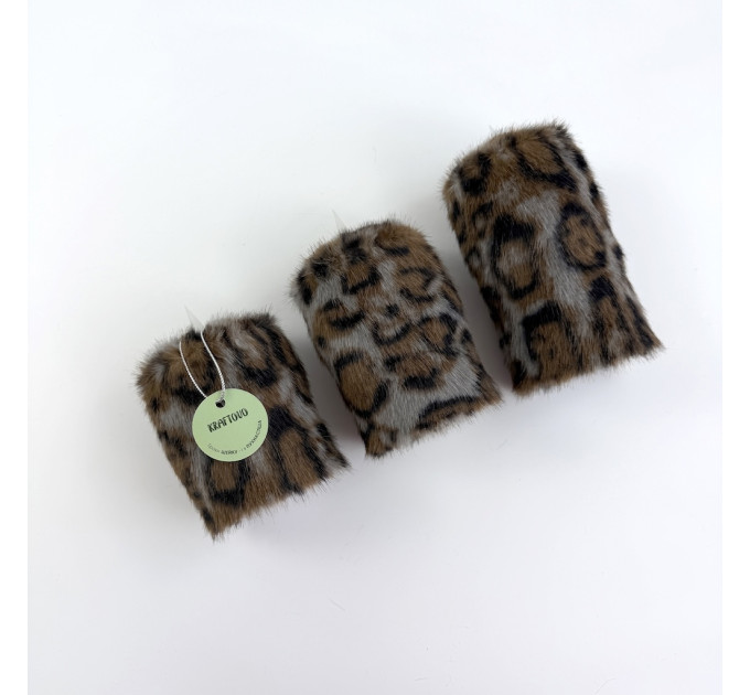 Leopard Faux Fur Pillar LED Candle — Dark