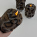 Leopard Faux Fur Pillar LED Candle — Dark