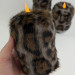 Leopard Faux Fur Pillar LED Candle — Dark
