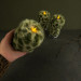 Leopard Faux Fur Pillar LED Candle — Green