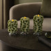 Leopard Faux Fur Pillar LED Candle — Green