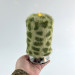 Leopard Faux Fur Pillar LED Candle — Green