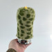 Leopard Faux Fur Pillar LED Candle — Green