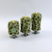 Leopard Faux Fur Pillar LED Candle — Green