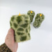 Leopard Faux Fur Pillar LED Candle — Green