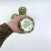 Leopard Faux Fur Pillar LED Candle — Green