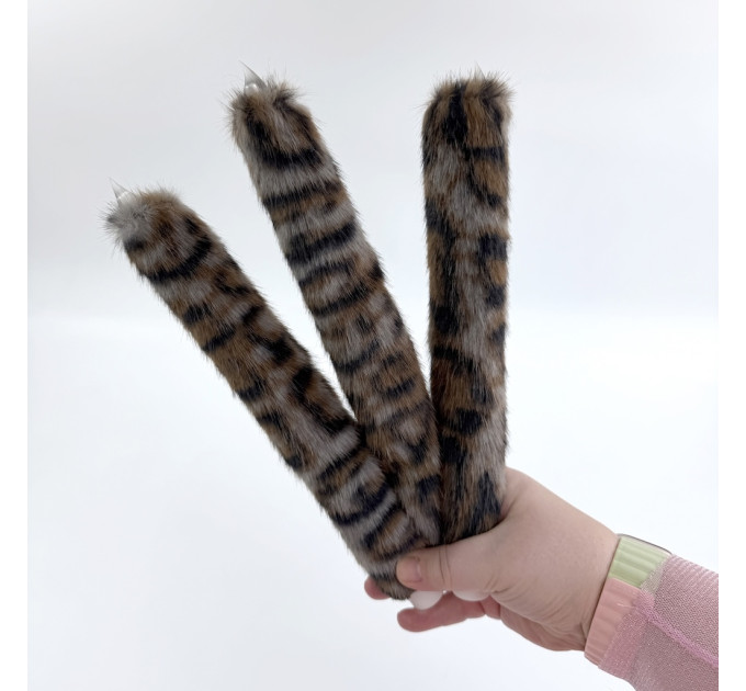 Leopard Faux Fur Taper LED Candle — Dark