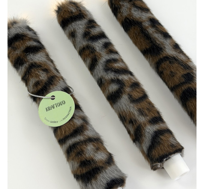 Leopard Faux Fur Taper LED Candle — Dark